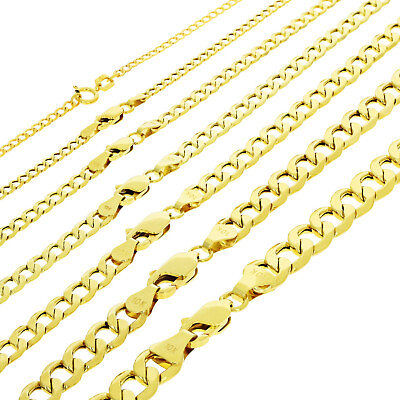 #ad 10K Yellow Gold 2mm 7.5mm Curb Cuban Chain Link Necklace or Bracelet 7quot; 30quot; $87.82
