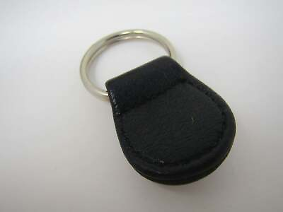 #ad Vintage Keychain Charm: Black Leather Snap Design $3.99