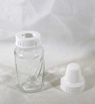 #ad Evenflo Classic Clear Glass 4 oz Baby Bottle with White Ring and Cover $16.72