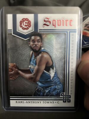 #ad KARL ANTHONY TOWNS 2016 17 PANINI EXCALIBUR SQUIRE CARD #1 72 99 red parallel $35.00