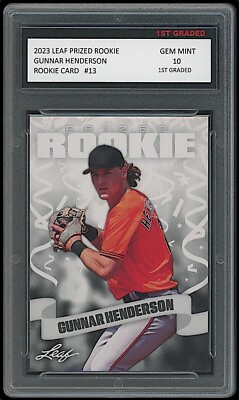 #ad Gunnar Henderson 2023 Leaf Prized 1st Graded 10 Rookie Card RC Baltimore Orioles $34.99