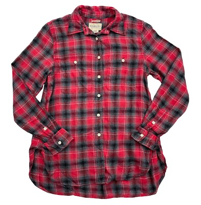 #ad Ralph Lauren Denim amp; Supply Utility Plaid Cotton Linen Flannel Women#x27;s Shirt S $18.85