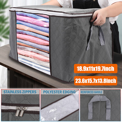 #ad Big Anti Dust Clothes Storage Bag Quilt Blanket Storage Sort Home Organizer NEW $10.99