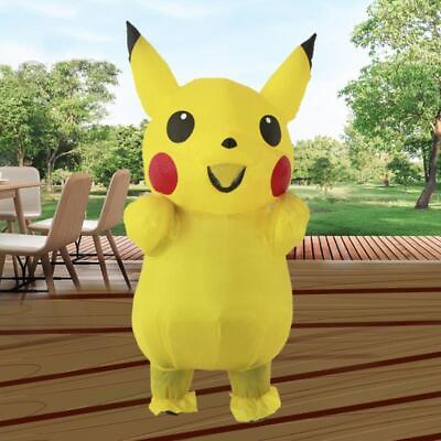 #ad Inflatable Costume Pikachu Mascot Outfit for Halloween Cosplay Party Adult Kids $34.89
