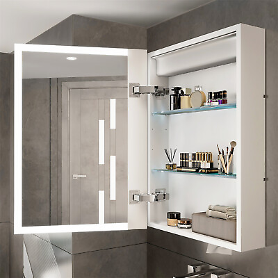 #ad Wisfor LED Bathroom Medicine Mirror Cabinet Anti Fog Dimming Mirror w Shelves $261.90