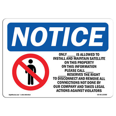 #ad Only Is Allowed To Install With Symbol OSHA Notice Sign Metal Plastic Decal $40.99