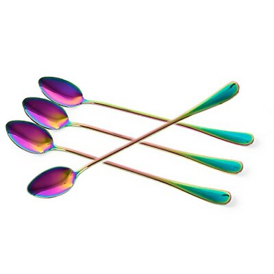 #ad Long Handled ice Tea Spoon Cocktail stir Spoons Stainless Steel Coffee Spoons... $17.07