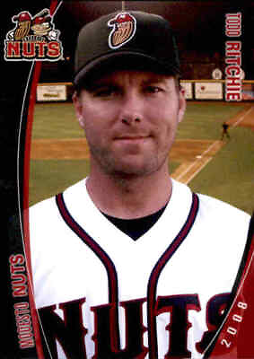 #ad 2008 Modesto Nuts Grandstand 22 Todd Ritchie Prtsmouth Virginia VA Baseball Card $12.99