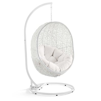 #ad Hide Outdoor Patio Sunbrella Swing Chair With Stand White White $910.24