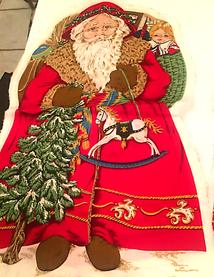 #ad Fabric Santa Clause Father Christmas Two Sizes 15quot; and 11quot; Tall $9.00