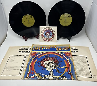 #ad GRATEFUL DEAD 2xLP 1971 Stereo Press Warner With Sticker Skull and Roses $38.99