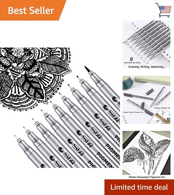 #ad Multifunctional Micro Pen Fineliner Ink Pens Sketching Zentangle 9 Pcs $18.99