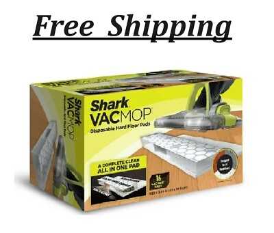 #ad Shark VACMOP Disposable Hard Floor Vacuum And Mop Pad Refills Home 16 Count $13.99