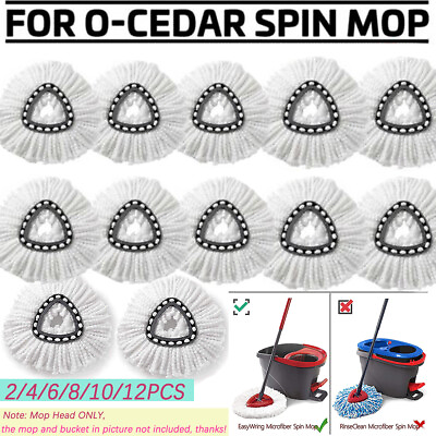 #ad 2 12 Pack Spin Mop Refill Head Replacement For O Cedar EasyWring Spin Mop $20.00