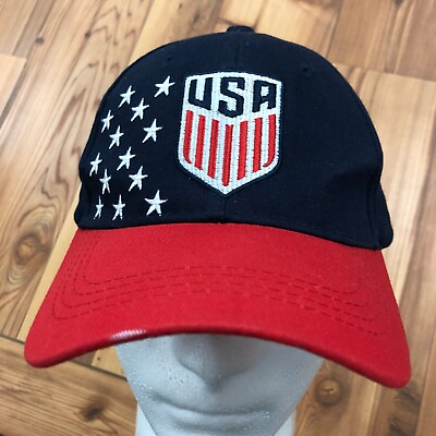 #ad Team USA Branded Blue USA Shield Embroidered Stars Strapback Hat Adult OSFA $8.00