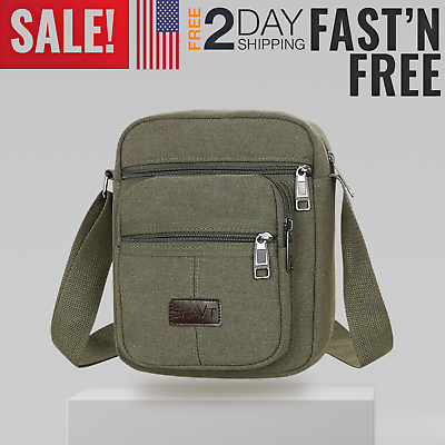 #ad Men Vintage Military Canvas Crossbody Bag School Satchel Messenger Shoulder Bags $10.99
