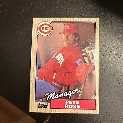 #ad 1987 Topps Pete Rose Cincinnati Reds #393 Baseball Card RARE ERROR Manager card $1400.00