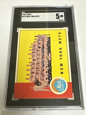 #ad 1963 Topps Baseball RARE SERIES SP #473 METS TEAM CARD.......SGC 5.5 $65.50
