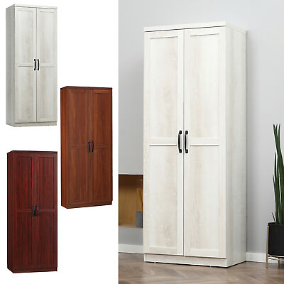 #ad 63quot; Rustic 2 Door Kitchen Freestanding Storage Cabinet Pantry Shelves $163.99