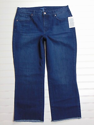 #ad Isaac Mizrahi Live TRUE DENIM Straight Leg Frayed Jeans Blue Women#x27;s 12P 12 P $5.00