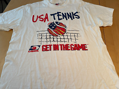 #ad USTA USA TENNIS GET IN THE GAME GRAPHIC T SHIRT MENS SZ L $24.99