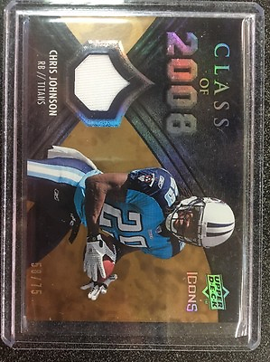 #ad 2008 UD Icons Chris Johnson Jersey Tennessee Titans Class Of 2008 Gold 75 RC B3 $13.99