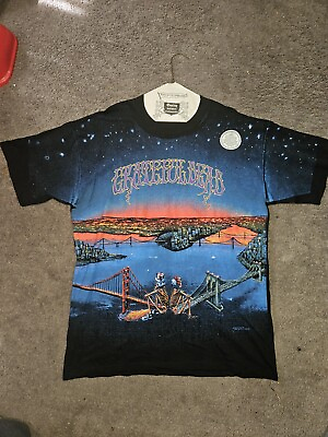 #ad Vintage 1990 Grateful Dead San Francisco Bridge T Shirt Size XL New With Sticker $485.00