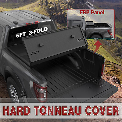 #ad 6FT Fiberglass 3 Fold Hard Tonneau Cover For 2004 2012 Chevy Colorado GMC Canyon $334.79