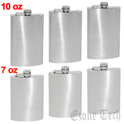 #ad Mens Liquor Pocket Hip Flask Stainless Steel Whiskey Screw Cap Camping Flagon US $15.21
