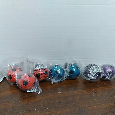 #ad Rubber bouncy balls lot of 7 SOCCER BALL patterns all about 2” diameter new $8.99