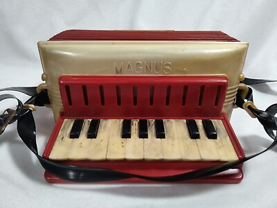 #ad Vintage Toy Accordian Magnus Harmonica Corp USA Made Kids Band FOR REPAIR $16.00