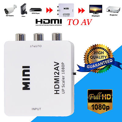 #ad Mini HDMI to Composite CVBS 3RCA AV Video Converter Adapter 720p 1080p Upscaler $8.99