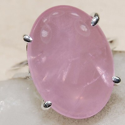 #ad Natural Pink Opal 925 Solid Sterling Silver Ring Jewelry Sz 7 NW16 4 $30.99