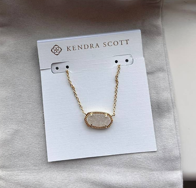 #ad Kendra Scott Elisa Necklace Gold in Iridescent Drusy $24.00