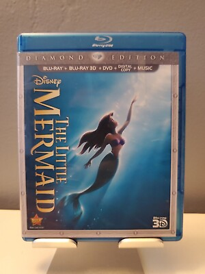 #ad The Little Mermaid Blu ray 3D DVD 2013 3 Disc Set Diamond Edition $8.00