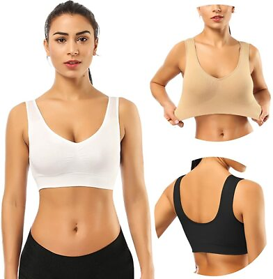 #ad Fashion Sports Bras for Women Seamless Comfortable Yoga Bra with Removable Pads $19.98
