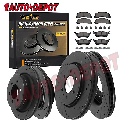 #ad Front Rear HIGH CARBON Steel Brake Rotors Brake Pads for Ford F 150 2012 2020 $337.87