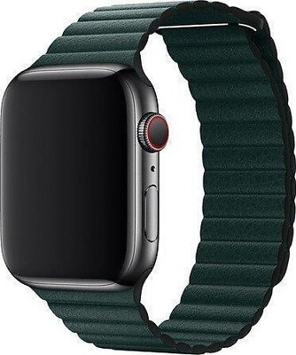 #ad Genuine Apple Watch 42mm 44mm 45mm Forest Green Leather Loop Medium New $53.89