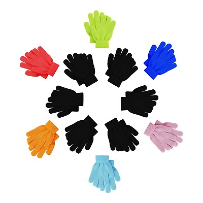 #ad 24 Pairs Kids Winter Gloves Warm Cute Colorful Stretchy for Boys Girls Age 2 6 $19.99