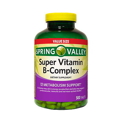 #ad Spring Valley Super Vitamin B Complex Tablets Dietary Supplement 500 Count $17.60