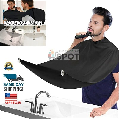 #ad Man Bathroom Apron Beard Care Trimmer Catcher Hair Shave Apron for Waterproof $6.77