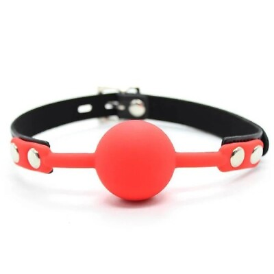 #ad games Restraints Solid Silicone Red Mouth Ball Gag With Lock Sex Products T AU $55.00