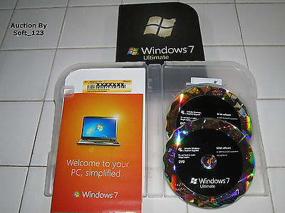 #ad #ad Microsoft Windows 7 Ultimate 32 Bit and 64 Bit DVDs MS WIN Full Retail Box Vers. $134.96