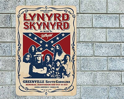 #ad Lynyrd Skynyrd Greenville Concert Sign Aluminum Metal 8quot;x12quot; Garage Man Cave $12.95