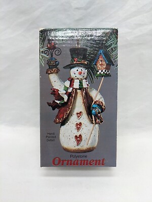 #ad Snowman Polystone Christmas Hanging Ornament $15.00