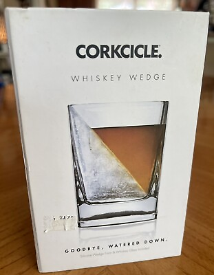 #ad Corkcicle Whiskey Wedge Square Cocktail Glass Freezable 9 Oz Premium New W9 $19.95