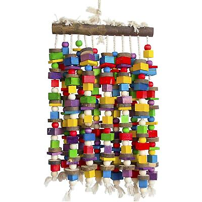 #ad Extra Large Bird Parrot Chewing Toy Multicolored Natural Wooden Blocks Bird T... $55.30