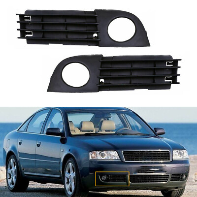 #ad 1 Pair For Audi 2003 2005 A6 C5 Front Lower Mesh Fog Light Grille Cover $39.90