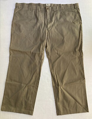 #ad Brooksfield Ind Chino Trousers Dress Pants Mens 50x29.5 Italian Stretch Cotton $19.95