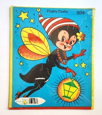 #ad NOS Flighty Firefly Puzzle Frame Tray Tee Pee Toys Anthropomorphic USA Vintage $14.99